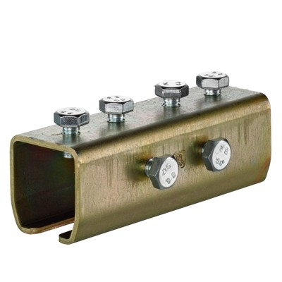 Schiebetor-Verbindungsmuffe, 1303, mit Regulierschrauben,50x43,5x120x4mm, Stahl Schiebetor-Verbindungsmuffe, 1303, mit Regulierschrauben,50x43,5x120x4mm, Stahl von Helm