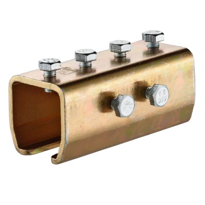 Schiebetor-Verbindungsmuffe, 1403, mit Regulierschrauben,60x54x150x4,5mm, Stahl von Helm