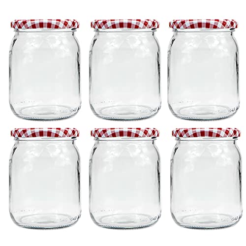 6 x Einmachgläser | Marmeladengläser | Einweckgläser zum Einkochen und Lagern von Obst & Gemüse (6 x Einmachglas 540 ml) von Helmecke & Hoffmann
