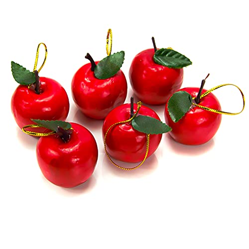 Dekoäpfel Adventskranzdeko Gesteckdekoration Weihnachtsdeko Winterdeko Dekoapfel rot (B-Ware) (6) von Helmecke & Hoffmann
