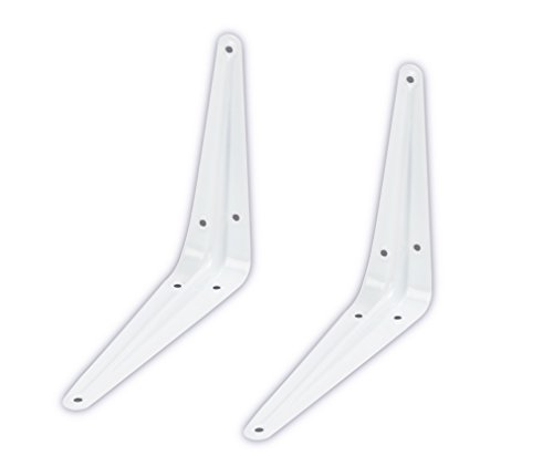 Helmecke & Hoffmann * 2er-Set Regal- und Konsolenwinkel | Metall weiß lackiert | Vier Größen zur Auswahl | Regalhalter Regalwinkel Regalträger | 13 – 30 cm (300 mm x 250 mm) von Helmecke & Hoffmann