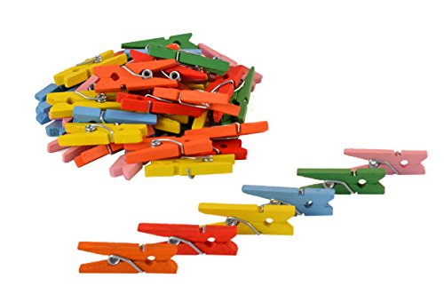 Helmecke & Hoffmann * 40 Dekoklammern Geschenkklammern Miniklammern Klammern aus Holz (Bunt) von Helmecke & Hoffmann
