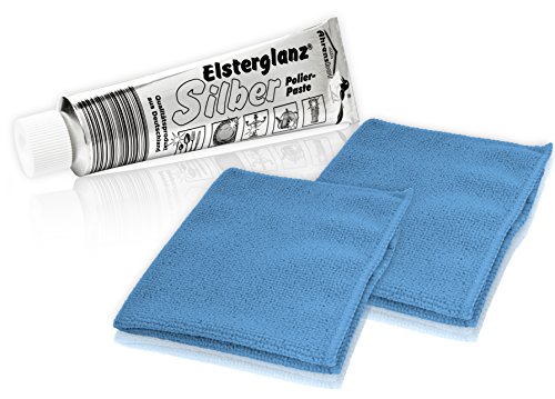 Helmecke & Hoffmann * Elsterglanz Silber-Polierpaste XXL-Tube 150 ml + Zwei Mikrofaser-Tücher | Das Original aus Deutschland von Helmecke & Hoffmann