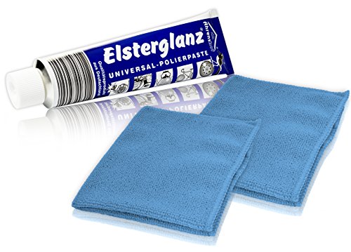 Helmecke & Hoffmann * Elsterglanz Universal-Polierpaste für Metalle XXL-Tube 150 ml + Zwei Mikrofaser-Tücher | Das Original aus Deutschland von Helmecke & Hoffmann