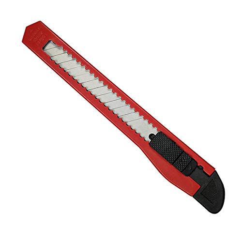 HELO 48 x Cuttermesser Teppichmesser Set (rot) mit 8 mm breiter Abbrechklinge. Klingenstärke: 0,4 mm, stabile Klingenführung, Allzweckmesser mit ergonomisch geformtem Kunststoff Gehäuse von Helo