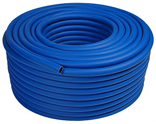 HELO 50 m Gewebe Druckluftschlauch 3-schichtig aus PVC für 5/16 Zoll Anschluss (ohne Kupplung) Gewebeschlauch Kompressorschlauch Ø Innen: 8 mm, Ø Außen: 13 mm, Arbeitsdruck: 20 bar von Helo
