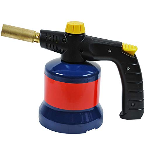 HELO Gas Lötlampe mit stufenloser Flammenregelung, STANDARD ergonomischem Handgriff und einer Nennleistung von 1.70 KW, handlicher und kompakter Lötbrenner für Butangas Stechkartuschen von Helo
