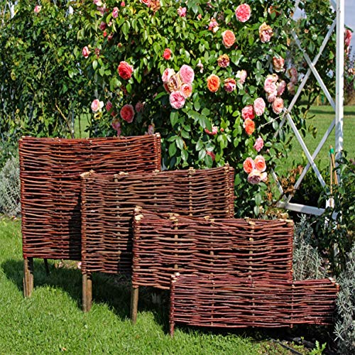 HELO Weidenzaun 100 x 40 cm Beeteinfassung Weide Palisade Beetumrandung Beet Natur Begrenzung 10 Stück von Helo