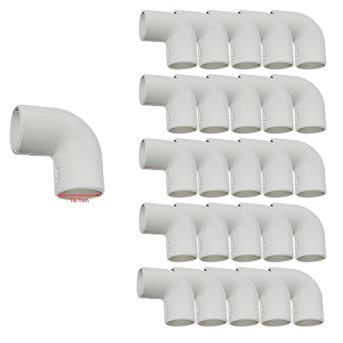Rohrbogen Steckbogen Kabelrohr Isolierrohr Elektrorohr Bogen 90° Verbindung PVC ⌀ 16 mm 25x W1 von Helo