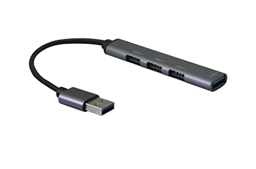 HUB, 4in1 USB-A 3.0 St./3x USB-A 2.0 Bu. + 1x USB-A 3.0 Bu., spacegrau HUB, 4in1 USB-A 3.0 St./3x USB-A 2.0 Bu. + 1x USB-A 3.0 Bu., spacegrau von Helos