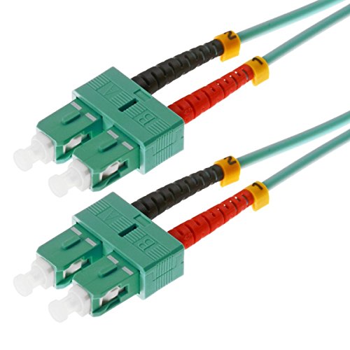 Helos LWL Patchkabel 50/125μm OM3 5,0m, SC Duplex Stecker, Aqua/türkis, 115790, 5,0 m von Helos