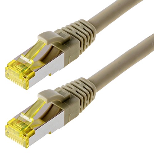 Helos Patchkabel S / FTP (PIMF) CAT 6a - Verbindungskabel, Grau, 20 m von Helos