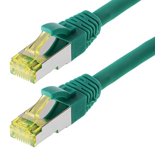 Helos Patchkabel S / FTP (PIMF) CAT 6a - Verbindungskabel, Grün, 1,5 m von Helos