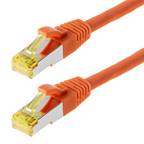 Helos Patchkabel S / FTP (PIMF) CAT 6a - Verbindungskabel, Orange, 30 m von Helos