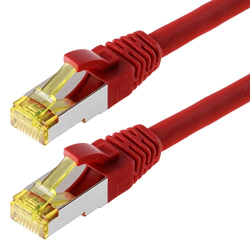 Helos Patchkabel S / FTP (PIMF) CAT 6a - Verbindungskabel, Rot, 5 m von Helos