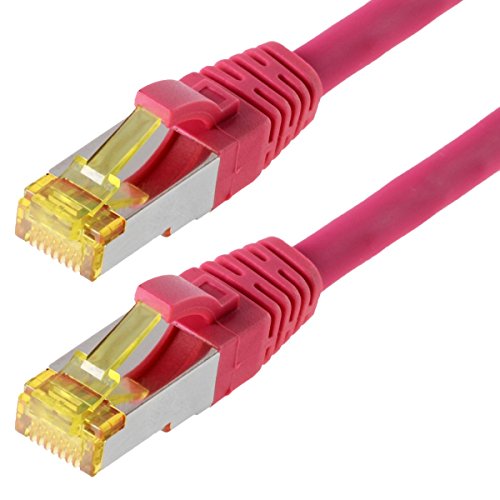 Helos Patchkabel S / FTP (PIMF) CAT 6a - Verbindungskabel, Violett, 0,5 m von Helos