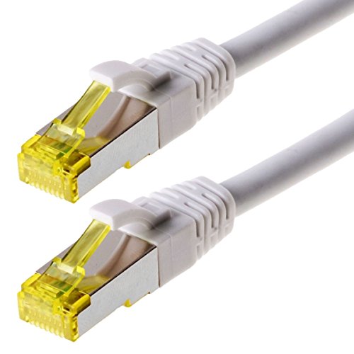 Helos Patchkabel S / FTP (PIMF) CAT 6a - Verbindungskabel, Weiß, 1,5 m von Helos
