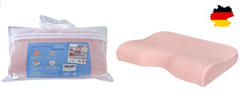 HelpAccess Memory-Schaumstoff-Kinderkissen, Bezug aus Bio-Baumwolle, atmungsaktives Kinderkissen (Pink) von HelpAccess