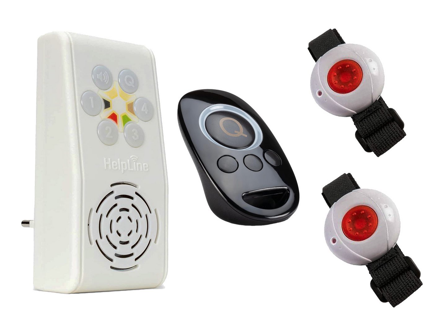 HelpLine by Eiflaender & Soehne HELPLINE 230 Hausnotruf mit Notrufarmband und Quittierung Alarmanlage (Angenehme Ruftonmelodien) von HelpLine by Eiflaender & Soehne
