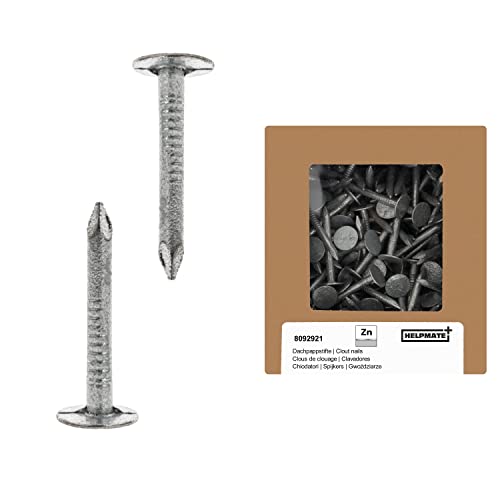 HELPMATE – Dachpappennägel 2,8x30 mm mechanisch verzinkt – 400g Dachpappstifte Typ B – Dachpappnägel DIN 1160 B – Dachnägel ideal für Dachpappe, Kunststoffplanen & Schiefernplatten (8092918) von HELPMATE