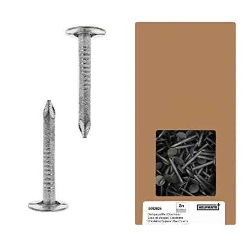 HELPMATE – Dachpappennägel 2,5x25 mm mechanisch verzinkt – 1kg Dachpappstifte Typ B – Dachpappnägel DIN 1160 B – Dachnägel ideal für Dachpappe, Kunststoffplanen & Schiefernplatten (8092918) von HELPMATE