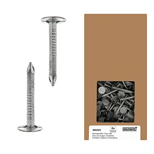 HELPMATE – Dachpappennägel 2,8x30 mm mechanisch verzinkt – 1kg Dachpappstifte Typ B – Dachpappnägel DIN 1160 B – Dachnägel ideal für Dachpappe, Kunststoffplanen & Schiefernplatten von HELPMATE