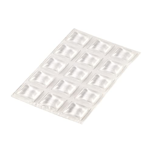 HELPMATE Gummipuffer transparent 15 Stück klein eckig selbstklebend 13mm x 3,1mm Höhe Lärm- und Rutschstopper Elastikpuffer Schutzpuffer Türpuffer von HELPMATE