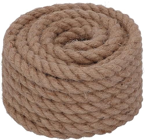 HELPMATE Hanfseil Natur | Gedrehtes Seil - Braunes Hanfseil | Hanfseil für Bastelarbeiten, Kunst, Handwerk | Paketschnur Naturfaser 100% Biologisch |Hanfseil 14 mm, 10 m | 1 Knäuel, Naturfarben von Helpmate