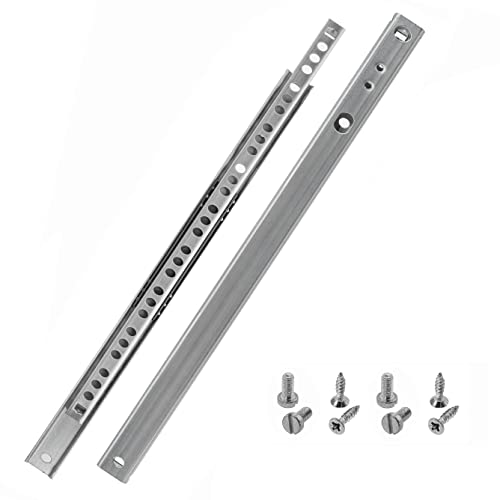 HELPMATE Nut Schubladenschiene 17 mm Länge 310 mm 1 Paar 2er Set Kugelauszug Schubladenauszug Schienensystem Schubladenführung Teilauszug Stahl verzinkt silber inkl. Befestigungsmaterial von HELPMATE