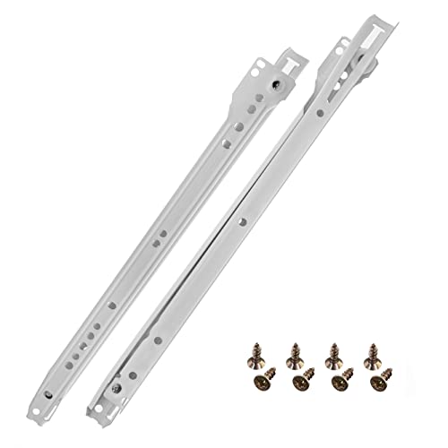 HELPMATE Rollschubführung 350 mm 1 Paar 2er Set Schiene Schubladenschiene Schubladenauszug Schienensystem Schublade Teilauszug weiß inkl. Befestifungsmaterial von HELPMATE