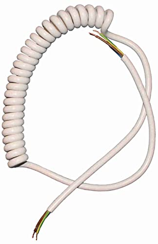 Spiralkabel weiß 3-adrig Wendel gedreht Spiralleitung Leuchte Lampe Pendel 3x0,75qmm Spiralkabel weiß 3-adrig Wendel gedreht Spiralleitung Leuchte Lampe Pendel 3x0,75qmm von HELUKABEL