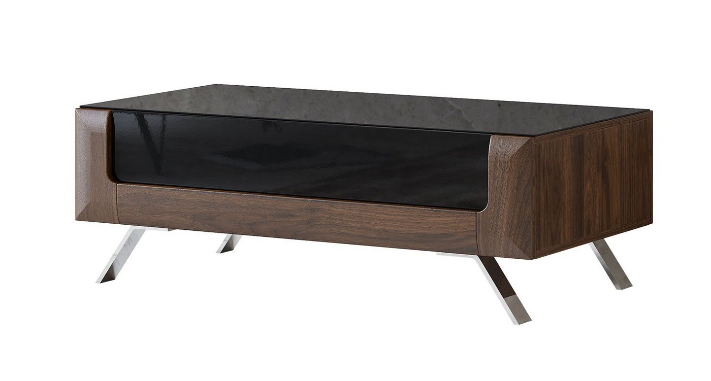 Helvetia Couchtisch Kleve (Kleve, 1-St., Couchtisch), 110x65x45cm Columbia Walnuss / schwarz Hochglanz von Helvetia