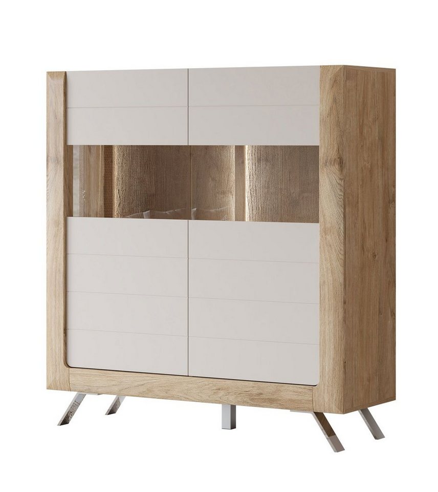 Helvetia Highboard Kleve (Kleve, 1 St., Highboard), 128x44x137cm Eiche Harbor Gold / Kashmir von Helvetia