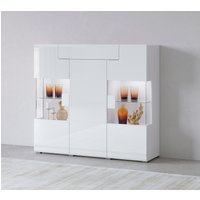 INOSIGN Highboard "Toledo,Breite 147,5cm,trendige Hochkommode mit 3Türen und Schublade" Hochschrank mit Glas-Partien,stylische Hochglanzfronten von Inosign