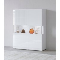INOSIGN Highboard "Toledo,Breite 121,5 cm, trendige Hochkommode mit 2 Türen" Hochschrank mit Glas-Partien,stylische Hochglanzfronten von Inosign