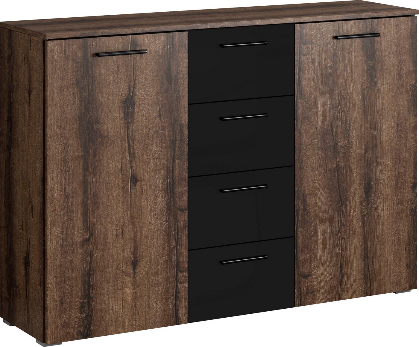 INOSIGN Kombikommode Beta Breite 132 cm, zeitlose Schubladenkommode, Anrichte, Sideboard, viel Stauraum, 2-türig 4 Schubladen, 132x38x93cm INOSIGN Kombikommode Beta Breite 132 cm, zeitlose Schubladenkommode, Anrichte, Sideboard, viel Stauraum, 2-türig 4 Schubladen, 132x38x93cm von INOSIGN