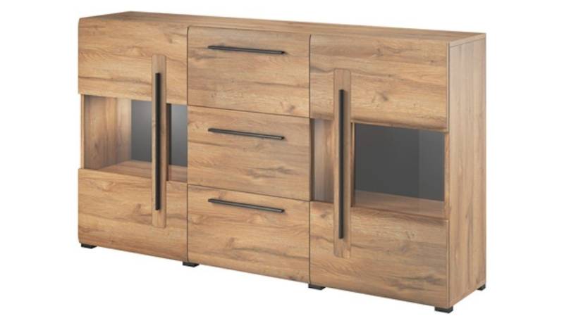 Helvetia Kommode Toro (mit Türen, mit Einlegeböden, mit Schubladen, 1 St., moderne Optik, 2-türig mit Schubladen), 180x39x103cm Eiche Grandson von Helvetia