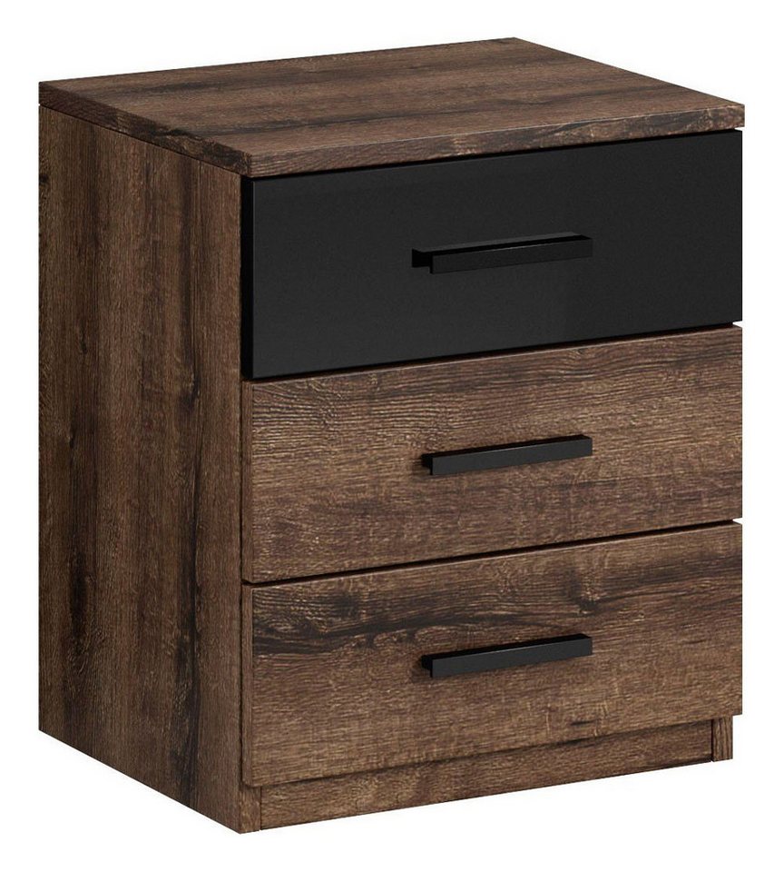 Helvetia Nachtkonsole Galaxy (3 Schubladen, 1 St., moderne Optik, Kunststoffgriffe, Schubladen mit Teilauszug), 47x41x56cm Farbe wählbar von Helvetia