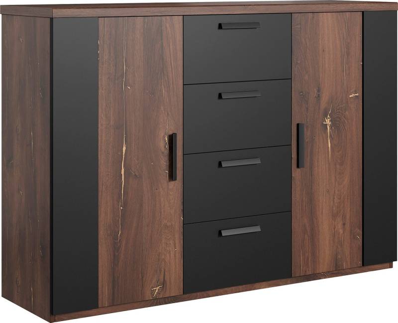 Home affaire Schubkastenkommode Sigma, Breite 132 cm, moderne Schubladenkommode, Made in Europe, Kommode viel Stauraum, Einlegeböden verstellbar, Anrichte von Home affaire