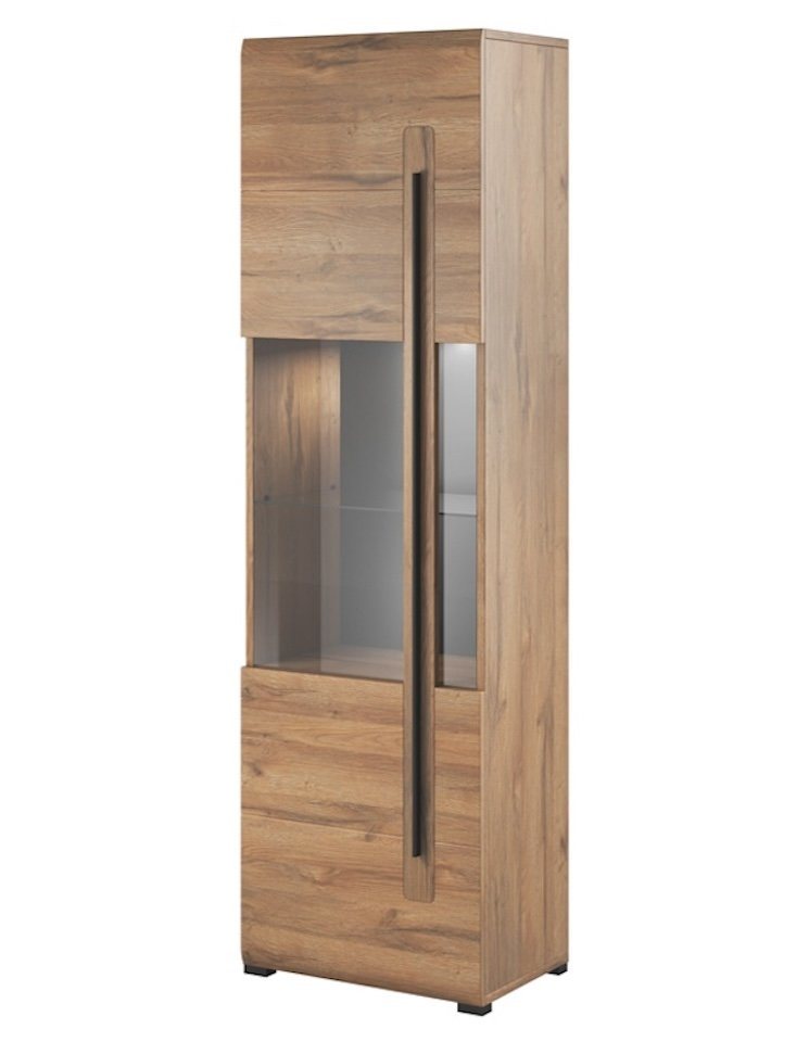 Helvetia Vitrine Toro (mit Tür, mit Einlegeböden, mit Glaseinsatz, 1-St., moderne Optik, 1-türig mit Glaseinsatz) 60cm Eiche Grandson 1-türig mit 1 Glasausschnitt von Helvetia