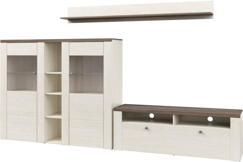 Home affaire Wohnwand Larona, Wohnwand, Set 3 teilig, (3-St), bestehend aus 1 TV-Board, 1 Highboard,1 Wandregal von Home affaire
