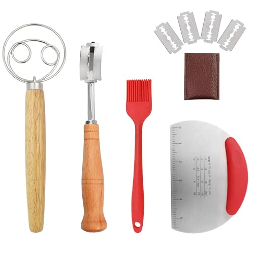 Bäckermesser, Bäckerklinge, Teigmesser, Teigritzmesser, Dänischer Schneebesen, Brotteig Schneebesen, Dänischer Teigbesen, Teig Rasiermesser, Brotteigmischer, Brotklinge, Brot Lahm Scoring Tool Set Bäckermesser, Bäckerklinge, Teigmesser, Teigritzmesser, Dänischer Schneebesen, Brotteig Schneebesen, Dänischer Teigbesen, Teig Rasiermesser, Brotteigmischer, Brotklinge, Brot Lahm Scoring Tool Set von Helweet