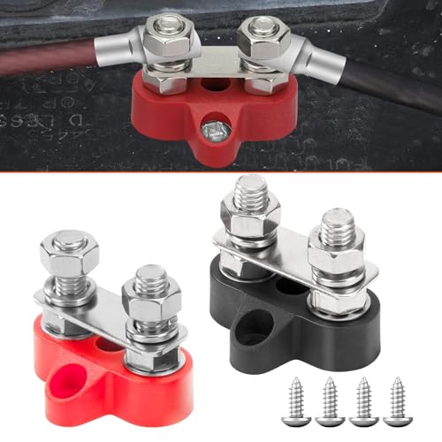 Dual Anschlussbolzen M8, Batterieklemmenblöcke, Stromverteilungs Klemmblock, Stromverteilerblock, Verteilerblock Sammelschiene, Doppelterminal Verkabelung Verteilerblock für Auto, Marine, Camper Boot Dual Anschlussbolzen M8, Batterieklemmenblöcke, Stromverteilungs Klemmblock, Stromverteilerblock, Verteilerblock Sammelschiene, Doppelterminal Verkabelung Verteilerblock für Auto, Marine, Camper Boot von Helweet