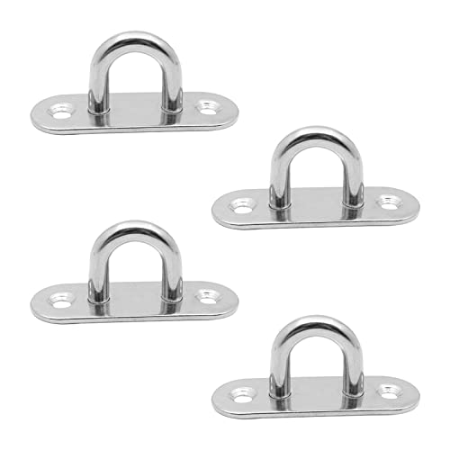 Edelstahl Augplatte, Wandöse Ösenplatte Mastplatte, Augplatte Edelstahl Decksplatte, Edelstahls Ösenplatten, Ösenplatte, Strapazierfähige U förmige Ösen,4 Stück von Helweet