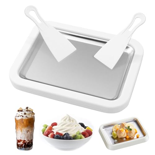 Eisplatte Zum Eis Machen, Eiscreme Roller Maker Pan, Rolled Ice Cream Maker, Eis Platte für Ice Rolls, Ice Rolls Maschine mit 2 Spateln für Hausgemachte Gerollte Eiscreme, Gefrorener Joghurt, Gelato Eisplatte Zum Eis Machen, Eiscreme Roller Maker Pan, Rolled Ice Cream Maker, Eis Platte für Ice Rolls, Ice Rolls Maschine mit 2 Spateln für Hausgemachte Gerollte Eiscreme, Gefrorener Joghurt, Gelato von Helweet