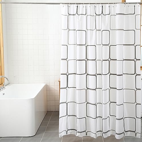 Helweet Badezimmervorhang, Duschvorhänge, Vorhang für Dusche, Wasserdicht Shower Curtains, Badvorhang für Badezimmer, Duschvorhang Anti-Schimmel, Shower Curtains für Dusche, 180 X 200cm(Karomuster) von Helweet