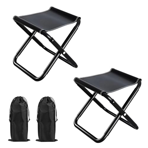 Klapphocker Faltbar, Camping Hocker, Leicht Sitz Falthocker, Mini Falthocker Klappbar, Campinghocker Tragbarer, Gartenhocker, mit Aufbewahrungstasche, für Angeln,Reisen,Garten,Strand,Wandern,Grillen von Helweet