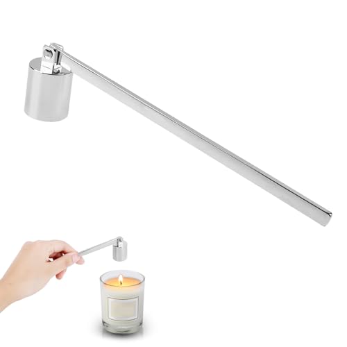 Helweet Kerzenlöscher Edelstahl, Dochtlöscher, Kerze Werkzeug Abdeckung, Candle Extinguisher, Glockenförmiger Docht Löscher mit Langem Griff, Zum Sicheren Löschen Kerzenflammen von Helweet