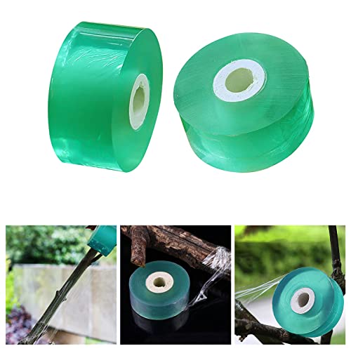 Helweet Veredelungsband Selbstklebend, Transparent Pfropfband, 2 Rolle Fuß Pfropfen Dehnbare Band, Feuchtigkeitsbeständig (100m/Rolle, 3 cm Breit) von Helweet