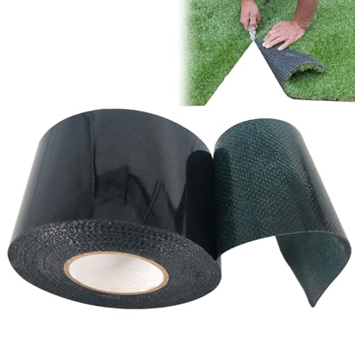 Kunstrasenband, Kunstrasen Klebeband, Kunstrasen Nahtband, 50mm x 5m Künstliches Grasband, Rasenteppich für Terrasse, Garten, Dach, Balkon, Eingangsbereich, Doppelseitig Selbstklebend von Helweet